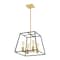 Jonathan Y Lloyd 15" 4-Light Farmhouse Industrial Iron LED Pendant, Black/Brass Gold JYL6510A - alternate 3