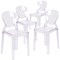 Flash Furniture Ghost Chair with Tear Back in Transparent Crystal, PK4 4-OW-TEARBACK-18-GG - alternate 1