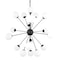 Homeroots Black Eleven Light Frosted Metal and Glass Dimmable Chandelier With White Shades 611365 - alternate 2