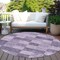 Homeroots 8' Purple And Lavender Round Geometric Washable Indoor Outdoor Area Rug 604889 - alternate 2