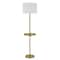 Homeroots 62" Brass Tray Table Floor Lamp With White Square Shade 526287 - alternate 1