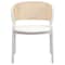 Leisuremod Ervilla Dining Chair with White Powder Coated Steel Legs and Wicker Back, White, 2PK ECW-20W2 - alternate 2