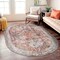 World Rug Gallery Traditional Distressed Machine Washable Area Rug 5 ft x 7 ft Oval Multi 5050MULTI5OV - alternate 1