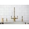Kingston Brass Two-Handle Single-Hole Kitchen Faucet with Brass Sprayer, Brushed Brass KS1767ALBS - alternate 2