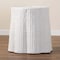 Bali & Pari Palm Bohemian White Scalloped Rattan End Table 256-14101-ZORO - alternate 2