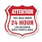 Signmission 24 Hour Surveillance Shield Sign Attenti, 12 inch X 12 inch, Plastic Sign, 2PK SHI-P-2PACK-12-349 - alternate 1