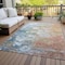 Homeroots 9' X 12' Copper Blue And Artichoke Green Abstract Washable Indoor Outdoor Area Rug 582168 - alternate 2
