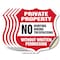 Signmission Private Property Shield Sign No Hunting, 4 inch X 4 inch, Vinyl Decal, 5PK SHI-D-5PACK-4-450 - alternate 1