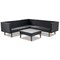 Homeroots Two Piece Outdoor Black Wicker Sectional Seating Group with Black Cushions 625676 - alternate 2