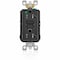 Leviton Duplex Straight Blade Receptacle, 5-20R, 20 A, 125V AC, 2 Pole, 3 Wire, Flush Mount, Grounded AFTR2-HGE - alternate 1