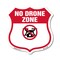 Signmission No Drone Shield Sign No Drone Zone From, 6 Inch X 6 Inch, Plastic Sign SHI-P-6-392 - alternate 1