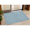 Homeroots 3' X 5' Teal Blue And Ivory Chevron Washable Indoor Outdoor Area Rug 595355 - alternate 1