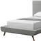 Homeroots Gray Solid Wood Twin Upholstered Linen Bed 544846 - alternate 2