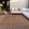 Homeroots 3' X 5' Brown Copper And Gray Striped Washable Indoor Outdoor Area Rug 597421 - alternate 2