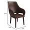 Leisuremod Vivara Collection Modern Dining Chair in Dark Brown VC23DBR - alternate 2