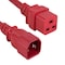 Sanoxy 2ft 14 AWG 15A 250V Power Cord IEC320 C14 to IEC320 C19, Red SNX-CBL-LDR-PW134-7202 - alternate 1