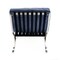 Homeroots 29" Blue and Silver Tufted Leather and Upholstered Folding Lounge Chair 668904 - alternate 2