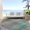 Homeroots 8' Green Gold And Teal Blue Round Abstract Washable Indoor Outdoor Area Rug 588428 - alternate 2