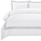 Homeroots Gray and White Queen 100% Cotton 200 Thread Count Washable Duvet Cover Set 528500 - alternate 2