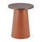 Homeroots 23" Brown Wood and Faux Leather Round Pedestal End Table 632665 - alternate 2