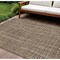 Homeroots 8' X 10' Taupe Brown And Ivory Striped Washable Indoor Outdoor Area Rug 597442 - alternate 1
