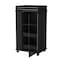 Homeroots 22" Black And Clear Wood And Glass Rolling Bar Cart 535107 - alternate 2