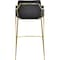 Leisuremod Axis Velvet/Polyester/Leather Bar Stool - Stainless Steel Base, Low Back & Armrests ACG29BL - alternate 2