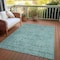 Homeroots 3' X 5' Teal Blue Geometric Washable Indoor Outdoor Area Rug 607506 - alternate 2