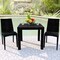 Leisuremod Mace Weave Design Outdoor Square Dining Table, Black MT31BL - alternate 2