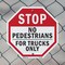 Signmission Stop No Pedestrians for Trucks Only, 6 inch X 6 inch, Plastic Sign, 2PK OC-P-2PACK-6-56 - alternate 2
