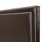 Homeroots Espresso Solid Wood King Upholstered Faux Leather Bed with Nailhead Trim 544781 - alternate 2