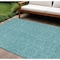Homeroots 8' X 10' Teal Blue Black And Ivory Geometric Washable Indoor Outdoor Area Rug 596773 - alternate 1