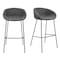 Homeroots Set of Two 30" Gray and Black Fabric and Steel Low Back Bar Height Bar Chairs 544690 - alternate 2