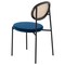 Leisuremod Euston Wicker Dining Chair with Velvet Round Seat, Navy Blue EC17NBU - alternate 2