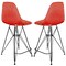 Leisuremod Cresco Acrylic Barstool - Modern ABS Plastic Counter Stool with Steel Legs & Footrest, 2PK CRBL-30TR2 - alternate 1