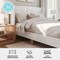 Martha Stewart Carmy Queen Upholstered Platform Bed, Tufted Wingback Headboard and Cushioned Siderails TW-B2503T-Q-WH-MS - alternate 2
