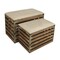 Homeroots Set of Two Brown Wood Slat and Upholstery Storage Benches With Flip Top 379835 - alternate 2