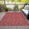 Homeroots 5' X 8' Red And Ivory Geometric Washable Indoor Outdoor Area Rug 602390 - alternate 2