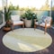 Homeroots 8' Wheat Gold And Ivory Round Geometric Washable Indoor Outdoor Area Rug 582502 - alternate 2