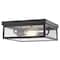 Vaxcel Clinton 12 in W Matte Black Outdoor Flush Mount Ceiling Light Clear Glass T0809 - alternate 1