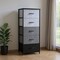 Homeroots 18" Gray and Black Steel and Fabric Five Drawer Chest 484681 - alternate 2