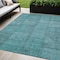 Homeroots 5' X 8' Teal Blue And Aqua Patchwork Washable Indoor Outdoor Area Rug 581618 - alternate 1