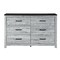 Homeroots 58" Gray Wood Six Drawer Double Dresser 564678 - alternate 1