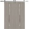 Sartodoors Modern Double Barn Door 72 x 80 inches, BASIC 3002 Oak Franko, 13FT Silver Rail Track Set, Solid BASIC3002DB-S-DUFR-72 - alternate 1