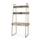 Homeroots 42" Brown and Gold Solid Wood and Metal Sled Ladder Desk 605619 - alternate 2