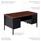 Hirsh Pedestal Desk Desk Double Pedestal, 30x60", Black/Walnut, 30" D X 29-1/2" H, 60" W X Laminate 20101 - alternate 2