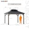 Sunjoy 10x12 ft. Wood Gazebo, Outdoor Patio Steel Hardtop Gazebo, Black A102032601 - alternate 2