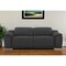 Homeroots 86" Dark Gray Italian Leather USB Reclining Sofa With Silver Legs 476524 - alternate 2