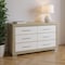Homeroots 63" Natural And White Wood Six Drawer Double Dresser 643689 - alternate 1