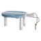 Homeroots 10in Blue And White Solid Wood Handmade Round Riser 636198 - alternate 1